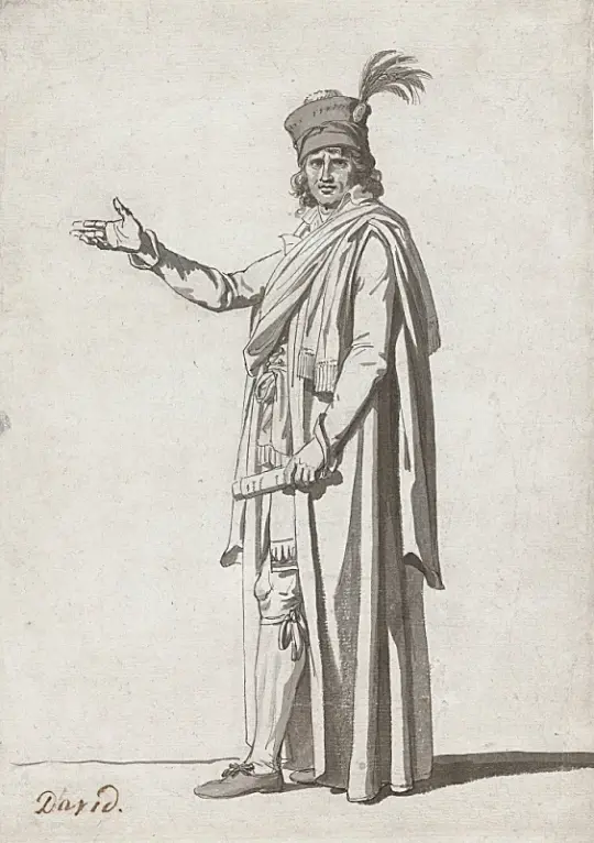 Jacques-Louis David | Studie til et kostume af en embedsmand - 1792 | Indrammet kunsttryk | Klassicisme | formida
