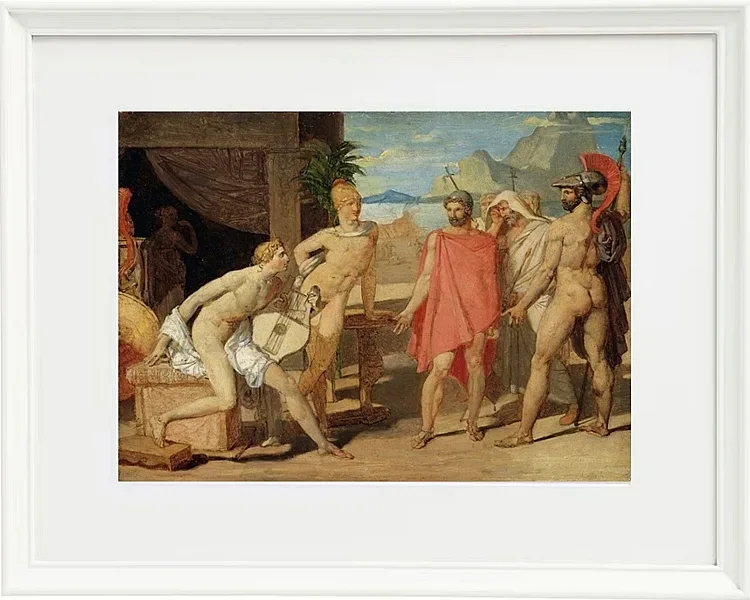 Jean-Auguste Dominique Ingres – Achilles empfängt in seinem Zelt die Gesandten von Agamemnon 1801 | Giclée Kunstdruck gerahmt