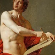 Jean-Auguste Dominique Ingres – Akademische Studie eines nackten Mannes 1801 | Giclée Kunstdruck gerahmt