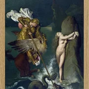Jean-Auguste Dominique Ingres – Angelica von Ruggiero gerettet  1829 | Giclée Kunstdruck gerahmt