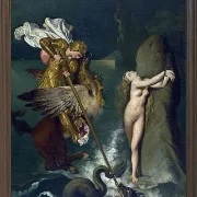 Jean-Auguste Dominique Ingres – Angelica von Ruggiero gerettet  1829 | Giclée Kunstdruck gerahmt