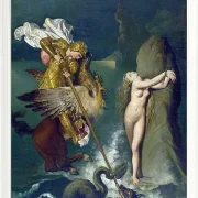 Jean-Auguste Dominique Ingres – Angelica von Ruggiero gerettet  1829 | Giclée Kunstdruck gerahmt