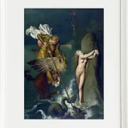 Jean-Auguste Dominique Ingres – Angelica von Ruggiero gerettet  1829 | Giclée Kunstdruck gerahmt