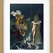Jean-Auguste Dominique Ingres – Angelica von Ruggiero gerettet  1829 | Giclée Kunstdruck gerahmt