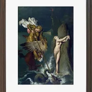 Jean-Auguste Dominique Ingres – Angelica von Ruggiero gerettet  1829 | Giclée Kunstdruck gerahmt