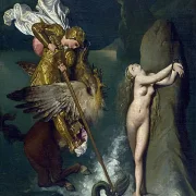 Jean Auguste Dominique Ingres | Angelica reddet af Ruggiero - 1829 | Indrammet kunsttryk | Klassicisme | formida