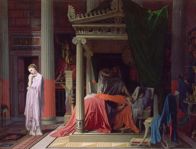 Jean-Auguste Dominique Ingres – Antiochus und Stratonike 1829 | Giclée Kunstdruck gerahmt