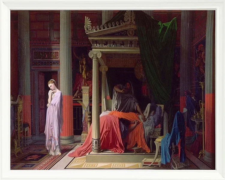 Jean-Auguste Dominique Ingres – Antiochus und Stratonike 1829 | Giclée Kunstdruck gerahmt