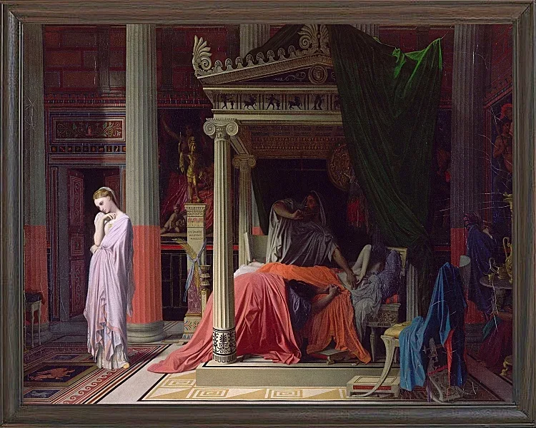 Jean-Auguste Dominique Ingres – Antiochus und Stratonike 1829 | Giclée Kunstdruck gerahmt