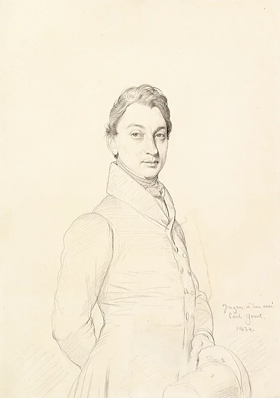 Jean Auguste Dominique Ingres | Advokaten Paul Grand - 1834 | Indrammet kunsttryk | Klassicisme | formida