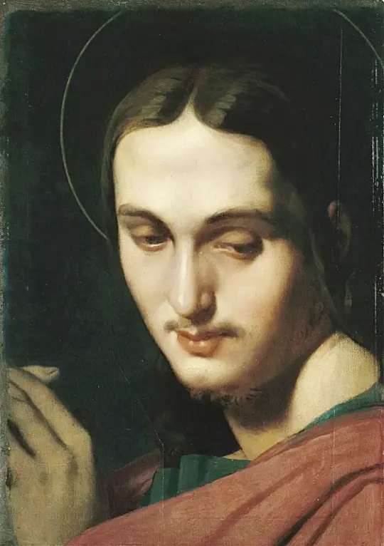 Jean Auguste Dominique Ingres | Hoved af Sankt Johannes Evangelisten - 1845 | Indrammet kunsttryk | Klassicisme | formida