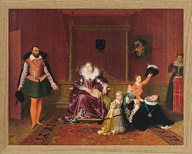 Jean-Auguste Dominique Ingres – Heinrich IV spielt mit seinen Kindern  1810 | Giclée Kunstdruck gerahmt