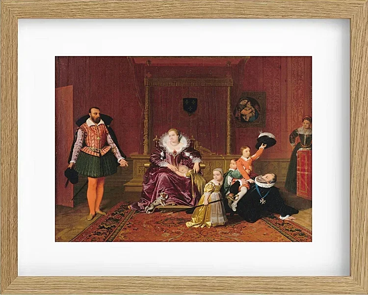 Jean-Auguste Dominique Ingres – Heinrich IV spielt mit seinen Kindern  1810 | Giclée Kunstdruck gerahmt