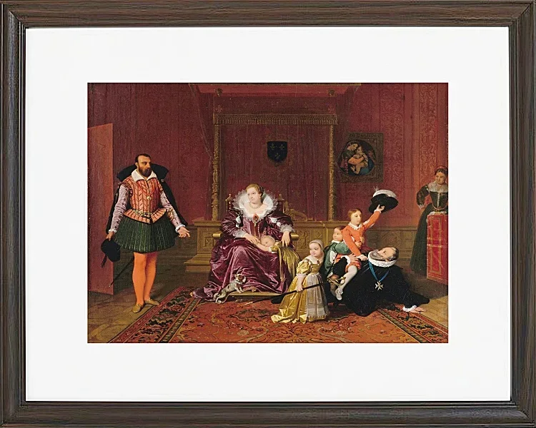 Jean-Auguste Dominique Ingres – Heinrich IV spielt mit seinen Kindern  1810 | Giclée Kunstdruck gerahmt