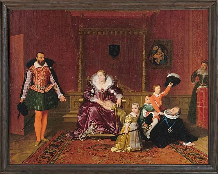 Jean-Auguste Dominique Ingres – Heinrich IV spielt mit seinen Kindern  1810 | Giclée Kunstdruck gerahmt