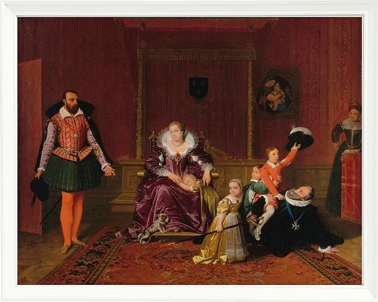 Jean-Auguste Dominique Ingres – Heinrich IV spielt mit seinen Kindern  1810 | Giclée Kunstdruck gerahmt