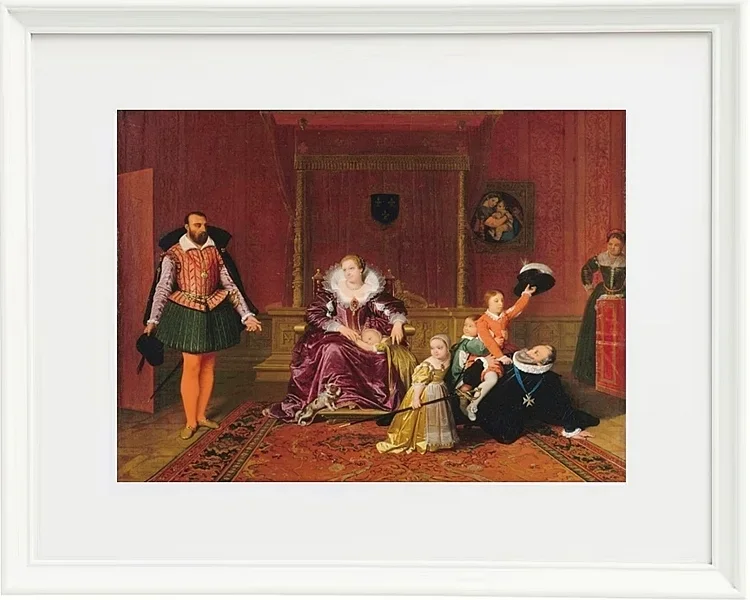 Jean-Auguste Dominique Ingres – Heinrich IV spielt mit seinen Kindern  1810 | Giclée Kunstdruck gerahmt