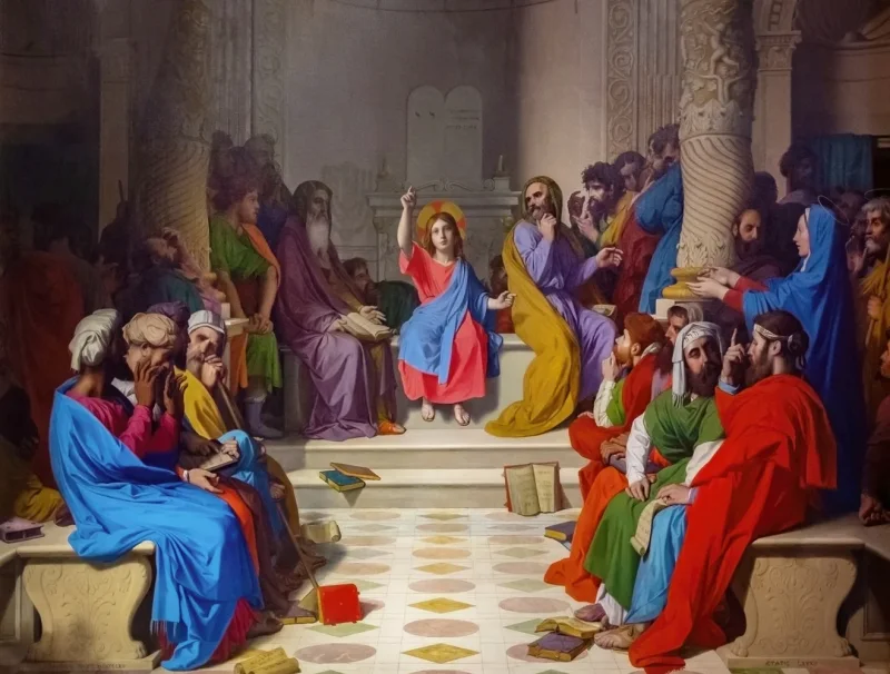 Jean-Auguste Dominique Ingres – Jesus unter den Ärzten  1804 | Giclée Kunstdruck gerahmt