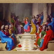 Jean-Auguste Dominique Ingres – Jesus unter den Ärzten  1804 | Giclée Kunstdruck gerahmt