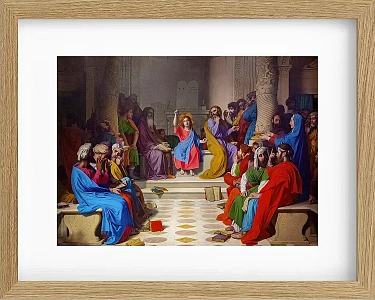 Jean-Auguste Dominique Ingres – Jesus unter den Ärzten  1804 | Giclée Kunstdruck gerahmt