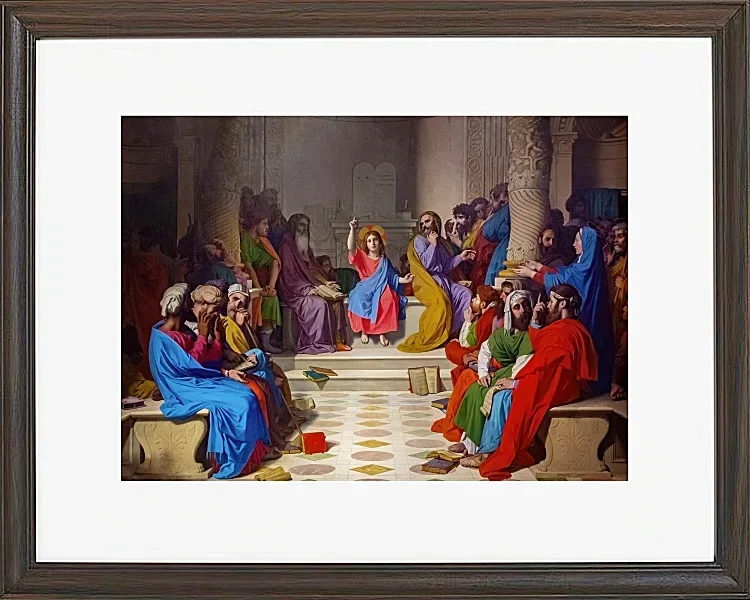 Jean-Auguste Dominique Ingres – Jesus unter den Ärzten  1804 | Giclée Kunstdruck gerahmt