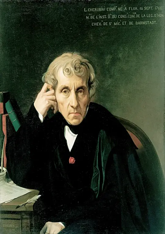 Jean Auguste Dominique Ingres | Luigi Cherubini - 1841 | Indrammet kunsttryk | Klassicisme | formida
