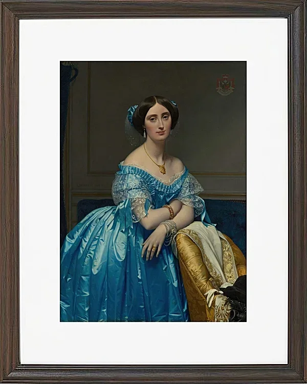 Jean-Auguste Dominique Ingres – Josephine Eleonore Marie Pauline de Gala  1845 | Giclée Kunstdruck gerahmt