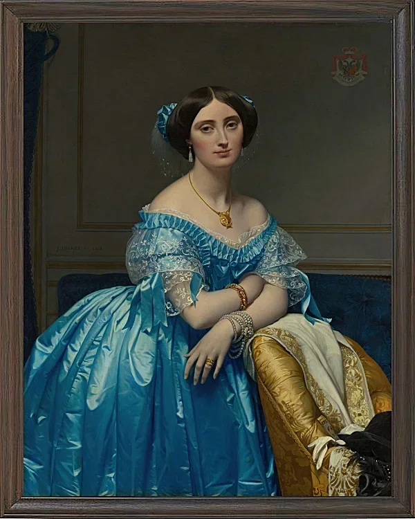 Jean-Auguste Dominique Ingres – Josephine Eleonore Marie Pauline de Gala  1845 | Giclée Kunstdruck gerahmt