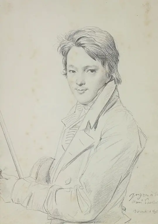 Jean Auguste Dominique Ingres | Komponist Auguste-Mathieu Panseron – 1818 | Indrammet kunsttryk | Klassicisme | formida
