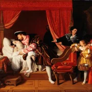 Jean-Auguste Dominique Ingres – Leonardo da Vincis letzte Atemzüge  1818 | Giclée Kunstdruck gerahmt