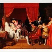 Jean-Auguste Dominique Ingres – Leonardo da Vincis letzte Atemzüge  1818 | Giclée Kunstdruck gerahmt