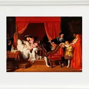 Jean-Auguste Dominique Ingres – Leonardo da Vincis letzte Atemzüge  1818 | Giclée Kunstdruck gerahmt