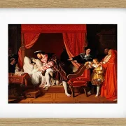 Jean-Auguste Dominique Ingres – Leonardo da Vincis letzte Atemzüge  1818 | Giclée Kunstdruck gerahmt