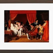 Jean-Auguste Dominique Ingres – Leonardo da Vincis letzte Atemzüge  1818 | Giclée Kunstdruck gerahmt