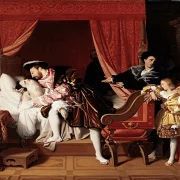 Jean Auguste Dominique Ingres | Leonardo da Vincis sidste åndedrag - 1818 | Indrammet kunsttryk | Klassicisme | formida