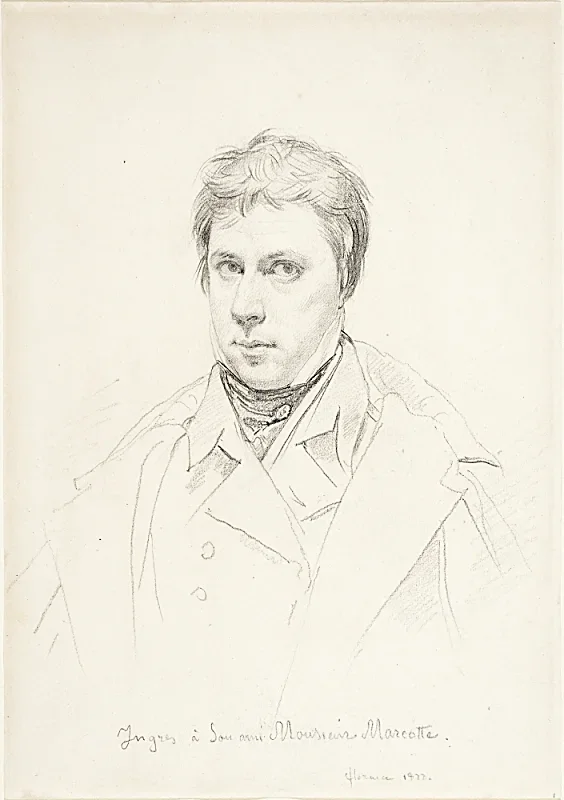 Jean Auguste Dominique Ingres | Selvportræt - 1822 | Indrammet kunsttryk | Klassicisme | formida