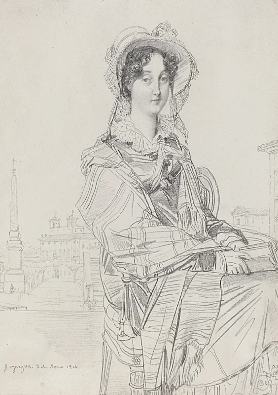 Jean Auguste Dominique Ingres | Fru Charles Badham - 1816 | Indrammet kunsttryk | Klassicisme | formida