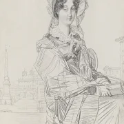 Jean Auguste Dominique Ingres | Fru Charles Badham - 1816 | Indrammet kunsttryk | Klassicisme | formida
