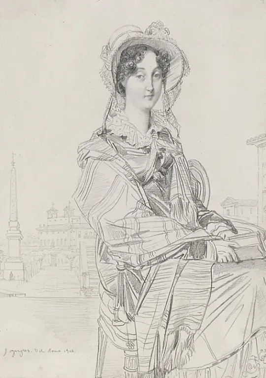 Jean Auguste Dominique Ingres | Fru Charles Badham - 1816 | Indrammet kunsttryk | Klassicisme | formida