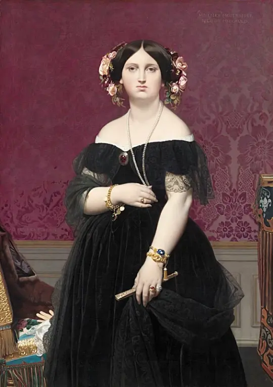 Jean Auguste Dominique Ingres | Madame Moitessier - 1851 | Indrammet kunsttryk | Klassicisme | formida