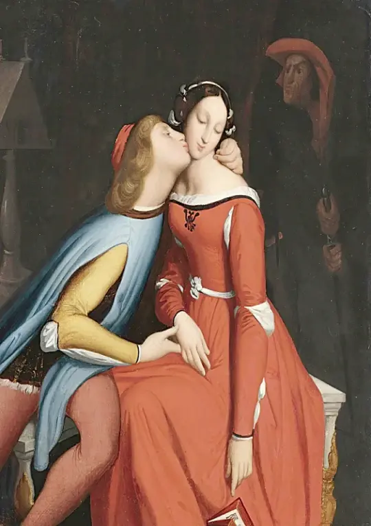 Jean Auguste Dominique Ingres | Paolo og Francesca - 1832 | Indrammet kunsttryk | Klassicisme | formida