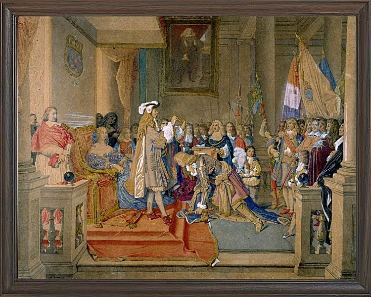 Jean-Auguste Dominique Ingres – Marschall de Berwick erhält das Goldene Vlies  1864 | Giclée Kunstdruck gerahmt