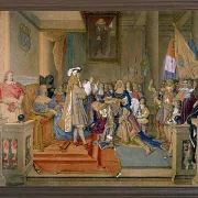 Jean-Auguste Dominique Ingres – Marschall de Berwick erhält das Goldene Vlies  1864 | Giclée Kunstdruck gerahmt