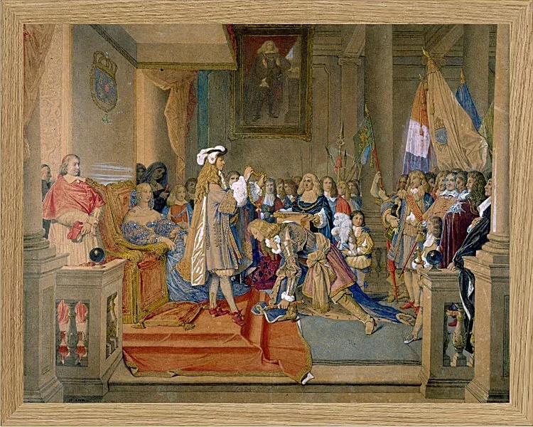 Jean-Auguste Dominique Ingres – Marschall de Berwick erhält das Goldene Vlies  1864 | Giclée Kunstdruck gerahmt