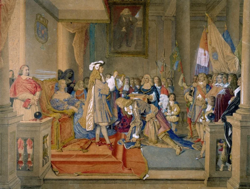 Jean-Auguste Dominique Ingres – Marschall de Berwick erhält das Goldene Vlies  1864 | Giclée Kunstdruck gerahmt