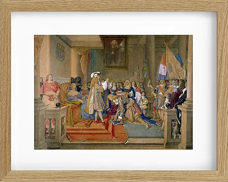 Jean-Auguste Dominique Ingres – Marschall de Berwick erhält das Goldene Vlies  1864 | Giclée Kunstdruck gerahmt