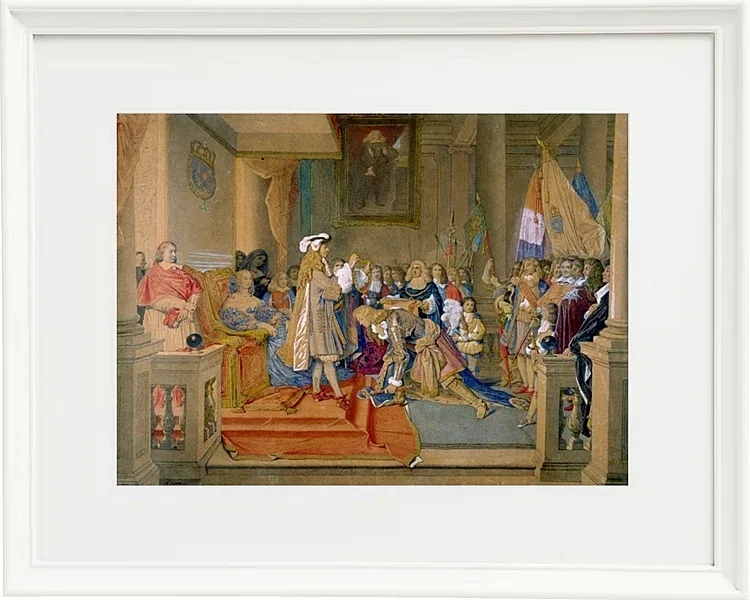 Jean-Auguste Dominique Ingres – Marschall de Berwick erhält das Goldene Vlies  1864 | Giclée Kunstdruck gerahmt