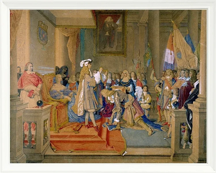 Jean-Auguste Dominique Ingres – Marschall de Berwick erhält das Goldene Vlies  1864 | Giclée Kunstdruck gerahmt