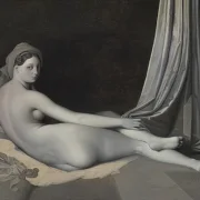 Jean Auguste Dominique Ingres | Odalisk i Grisaille - 1834 | Indrammet kunsttryk | Klassicisme | formida