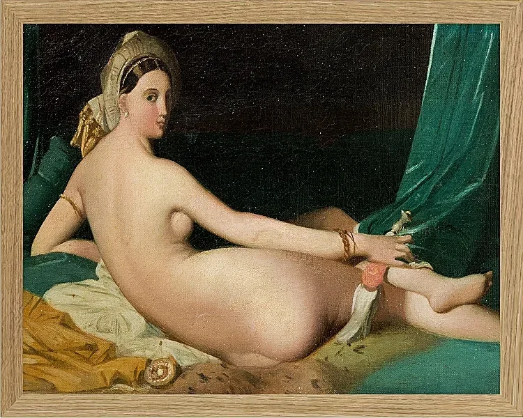 Jean-Auguste Dominique Ingres – Odaliske 1830 | Giclée Kunstdruck gerahmt
